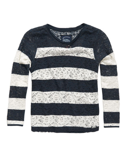 Stripe Lace Top